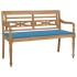 Banco Batavia madera maciza de teca con cojín azul 120