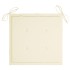 Sillas de jardín 4 uds con cojines crema madera de