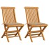 Sillas de jardín 2 unidades con cojines beige madera de