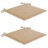 Sillas de jardín 2 unidades con cojines beige madera de