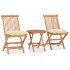 Set comedor de jardín plegable 3 piezas madera de teca