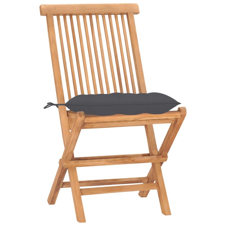 Set comedor de jardín plegable 3 piezas madera de teca