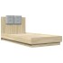 Cama con cabecero madera de ingeniería roble Sonoma 75x190