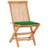 Set de bistró 3 pzas con cojines verdes madera maciza