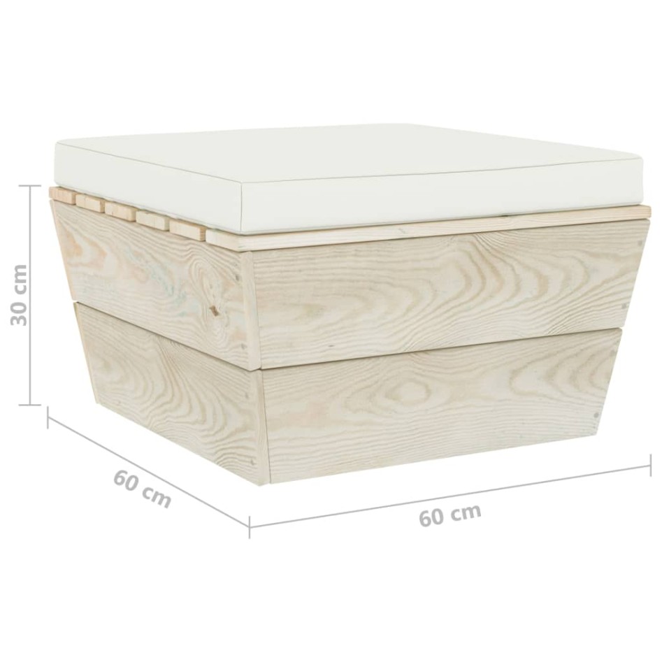 Muebles de jardín de palets 3 pzas y cojines madera de