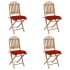 Set de comedor de jardín plegable 5 piezas con cojines
