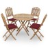 Set de comedor exterior plegable 5 piezas con cojines
