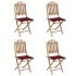 Set de comedor exterior plegable 5 piezas con cojines