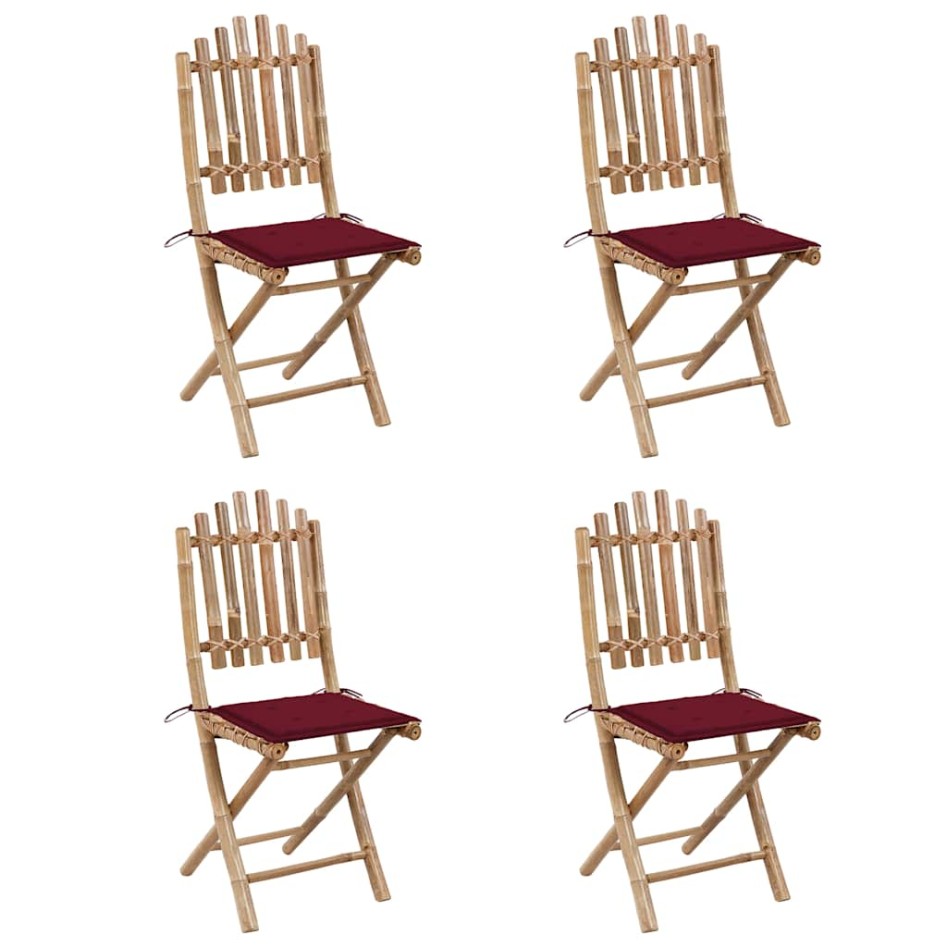 Set de comedor exterior plegable 5 piezas con cojines