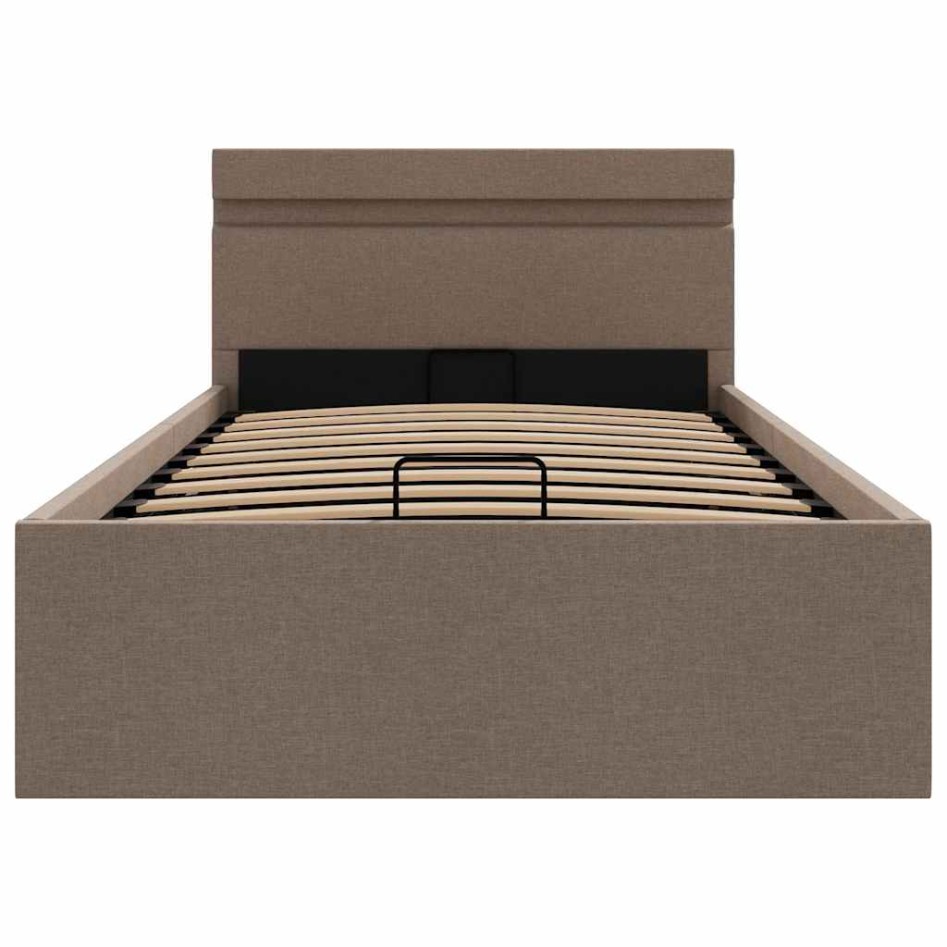 Cama canapé hidráulica de almacenaje sin colchón taupe