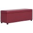 Banco con espacio de almacenaje 116 cm piel sintética rojo