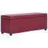 Banco con espacio de almacenaje 116 cm piel sintética rojo