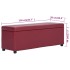 Banco con espacio de almacenaje 116 cm piel sintética rojo