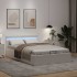 Cama canapé hidráulica con LED sin colchón blanco 120x200