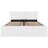Cama canapé hidráulica con LED sin colchón blanco 120x200