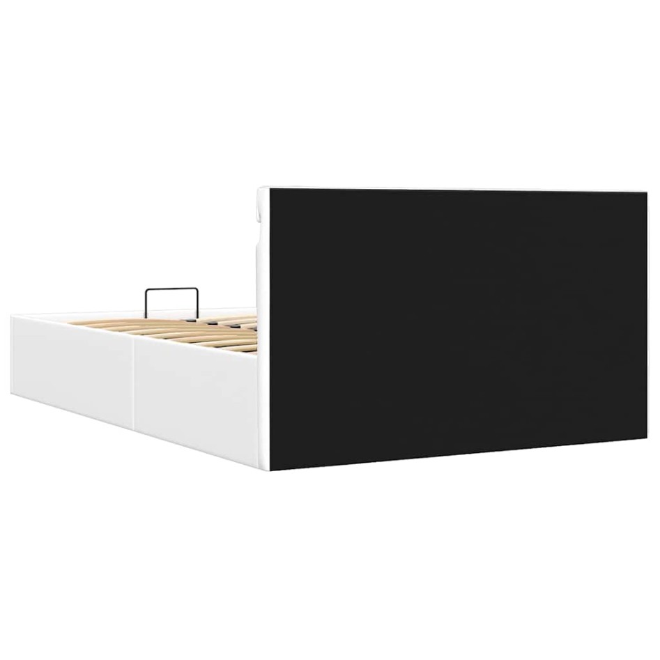 Cama canapé hidráulica con LED sin colchón blanco 120x200