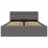 Cama hidráulica almacenaje LED sin colchón gris 140x200