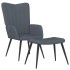 Sillón de relax con taburete terciopelo gris