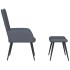 Sillón de relax con taburete terciopelo gris