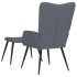 Sillón de relax con taburete terciopelo gris