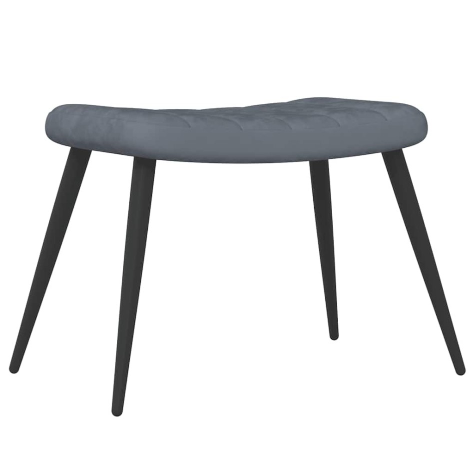 Sillón de relax con taburete terciopelo gris