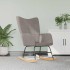 Silla mecedora de tela gris