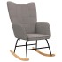 Silla mecedora de tela gris