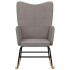Silla mecedora de tela gris