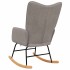 Silla mecedora de tela gris