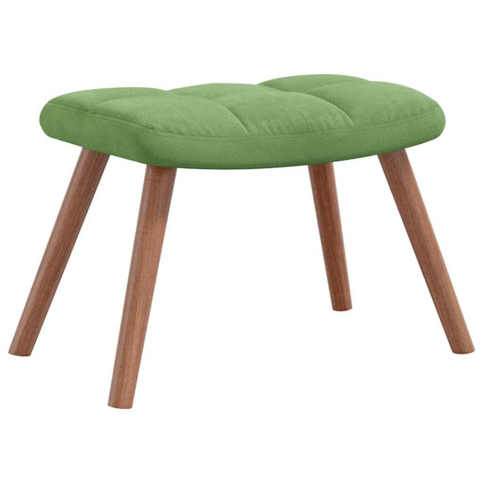 Silla mecedora con reposapiés terciopelo verde