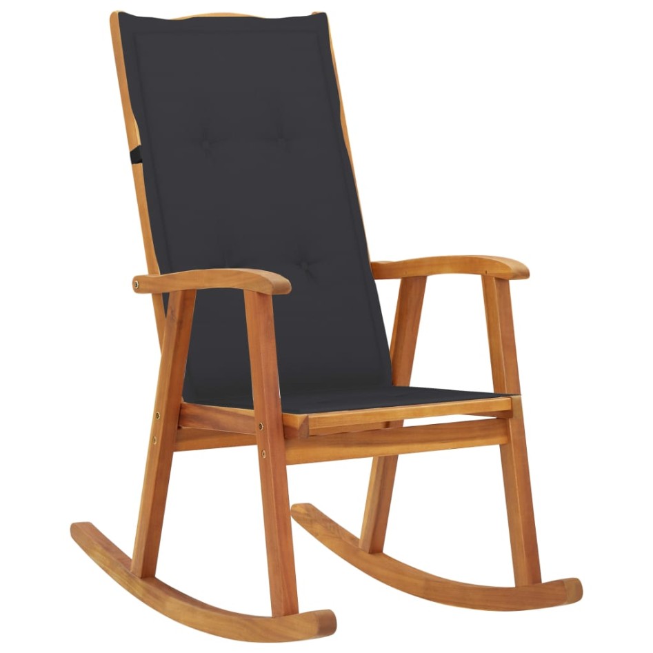 Silla mecedora con cojines madera maciza de