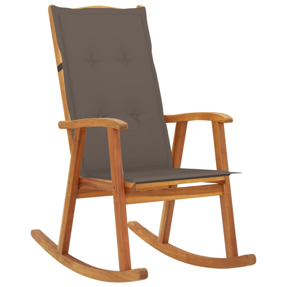 Silla mecedora con cojines madera maciza de