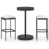 Set muebles bar jardín 3 piezas y cojines ratán sintético
