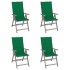 Sillas reclinables jardín y cojines 4 uds madera maciza