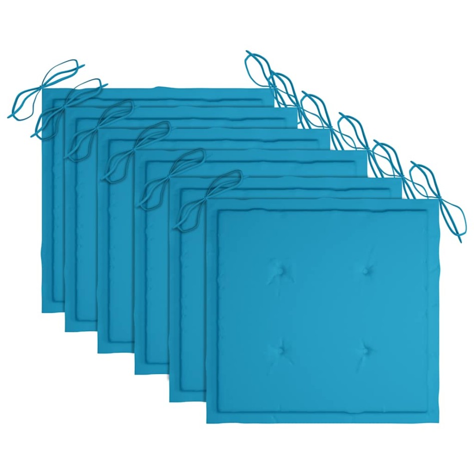 Sillas de jardín plegables 6 uds y cojines madera maciza