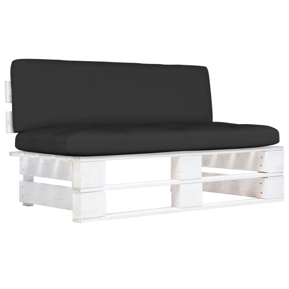 Sofá central de palets de jardín madera pino impregnada