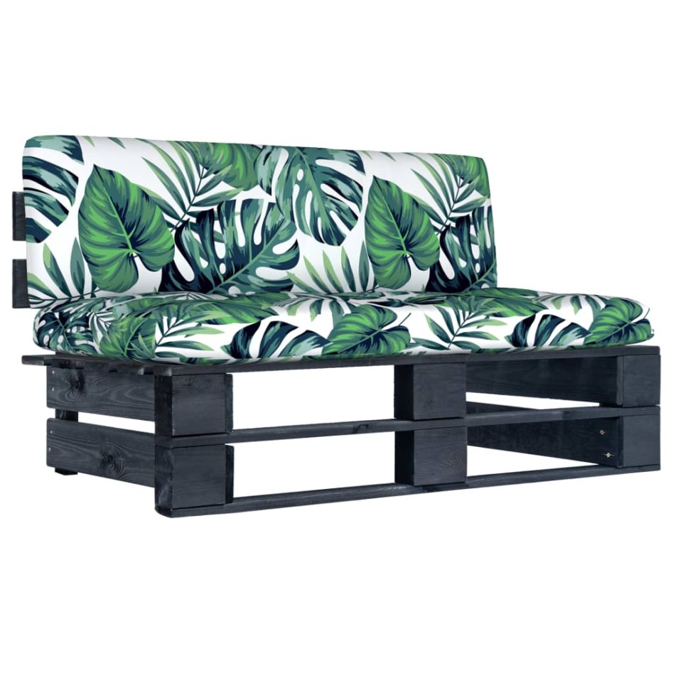 Sofá central de palets de jardín madera pino impregnada