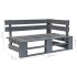 Sofá de palets 2 plazas cojines gris madera de pino