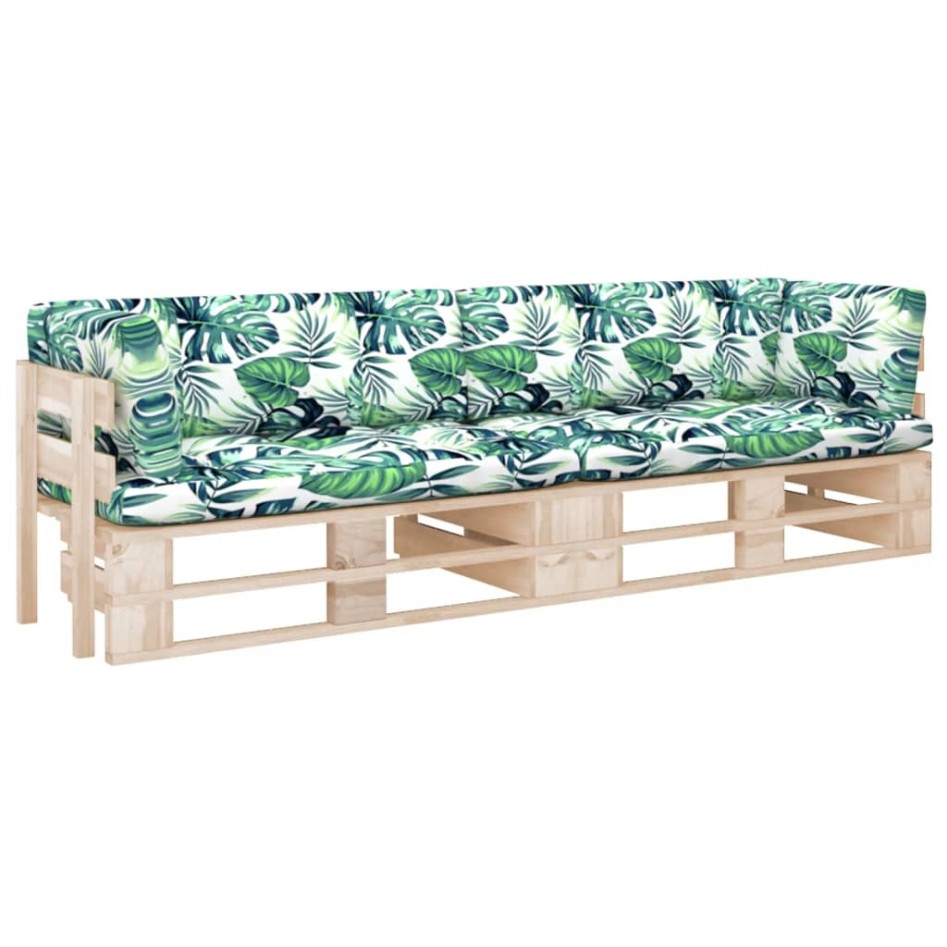 Sofá de palets 2 plazas cojines madera de pino