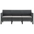 Set de muebles de jardín 4 piezas cojines PP ratán gris