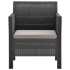 Set de muebles de jardín 4 piezas cojines PP ratán gris