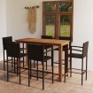 Conjunto de bar para jardín 7 piezas marrón
