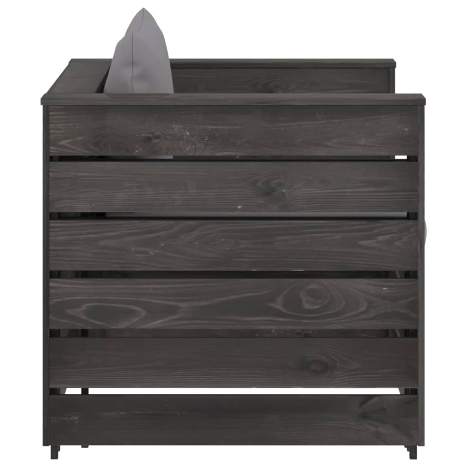 Muebles de jardín 2 piezas con cojines madera impregnada