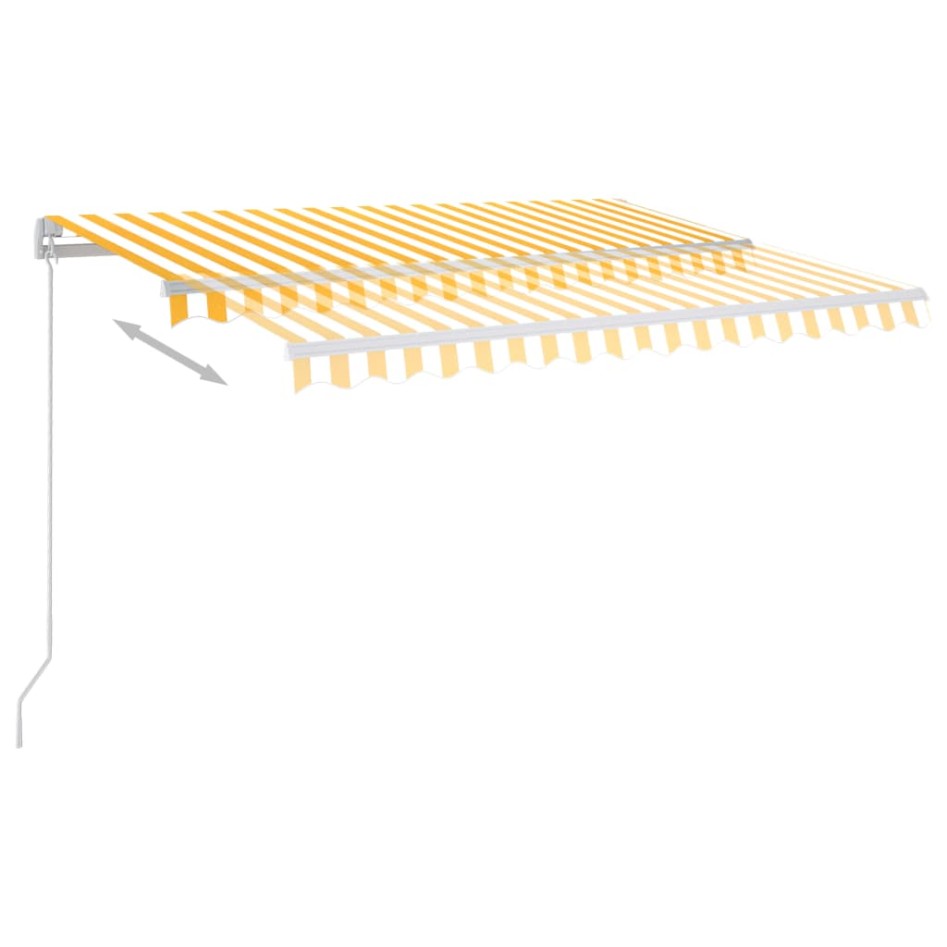 Toldo manual retráctil con LED amarillo y blanco 300x250