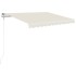 Toldo retráctil manual con LED color crema 350x250