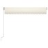 Toldo retráctil manual con LED color crema 350x250