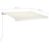 Toldo retráctil manual con LED color crema 350x250
