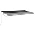 Toldo retráctil manual con luz LED gris antracita 600x300