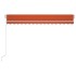 Toldo retráctil manual con LED naranja y marrón 400x350