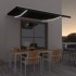 Toldo manual retráctil con LED gris antracita 450x350